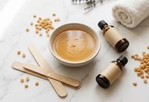 Kit completo per ceretta brasiliana professionale con scaldacera, granuli di cera e accessori