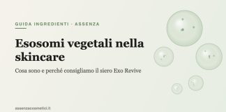 Esosomi vegetali nella skincare: illustrazione di vescicole e ingrediente Exo Revive di Assenza