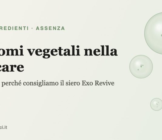 Esosomi vegetali nella skincare: illustrazione di vescicole e ingrediente Exo Revive di Assenza
